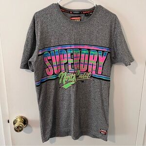 Superdry Acid Graphic Mid Weight Oversized T-Shirt Gray Worldwide Collective M